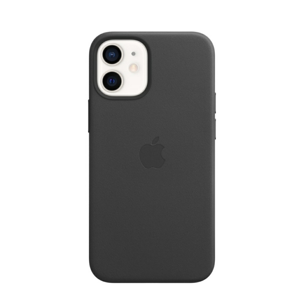 Black leather iphone 12 mini magsafe genuine Apple case